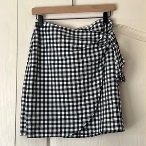 Gingham Wrap Skirt